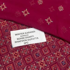 Bareeze Winter Karandi 3pc With Sonydarti Chiffon Duppata Mk - 1