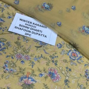 Bareeze Winter Karandi 3pc With Sonydarti Chiffon Duppata Mk - 8