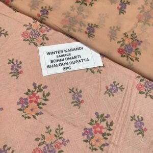 Bareeze Winter Karandi 3pc With Sonydarti Chiffon Duppata Mk - 17