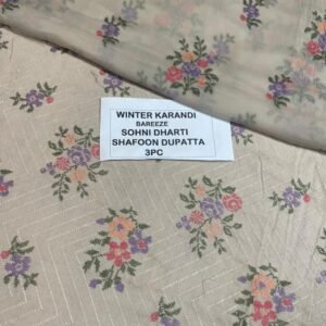 Bareeze Winter Karandi 3pc With Sonydarti Chiffon Duppata Mk - 18