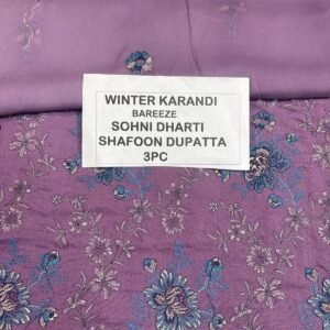 Bareeze Winter Karandi 3pc With Sonydarti Chiffon Duppata Mk - 61