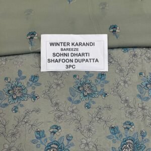 Bareeze Winter Karandi 3pc With Sonydarti Chiffon Duppata Mk - 62