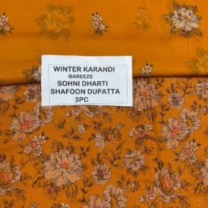 Bareeze Winter Karandi 3pc With Sonydarti Chiffon Duppata Mk - 65