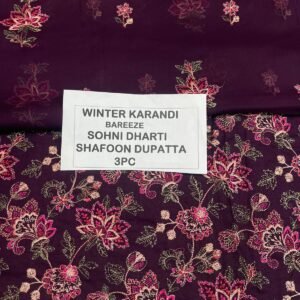 Bareeze Winter Karandi 3pc With Sonydarti Chiffon Duppata Mk - 75