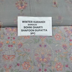 Bareeze Winter Karandi 3pc With Sonydarti Chiffon Duppata Mk - 78