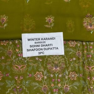 Bareeze Winter Karandi 3pc With Sonydarti Chiffon Duppata Mk - 79