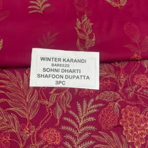 Bareeze Winter Karandi 3pc With Sonydarti Chiffon Duppata Mk - 80