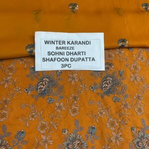 Bareeze Winter Karandi 3pc With Sonydarti Chiffon Duppata Mk - 81