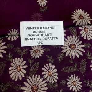 Bareeze Winter Karandi 3pc With Sonydarti Chiffon Duppata Mk - 82