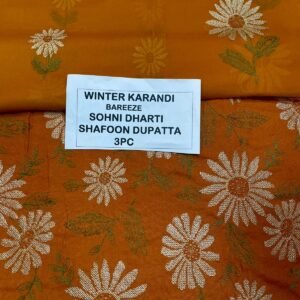 Bareeze Winter Karandi 3pc With Sonydarti Chiffon Duppata Mk - 84