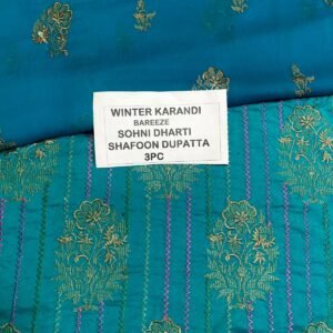 Bareeze Winter Karandi 3pc With Sonydarti Chiffon Duppata Mk - 90
