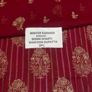 Bareeze Winter Karandi 3pc With Sonydarti Chiffon Duppata Mk - 96