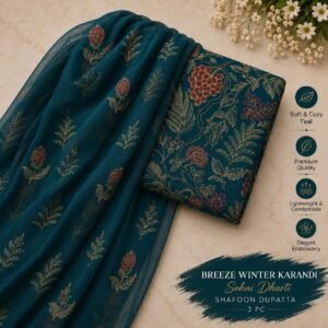 Bareeze Winter Karandi 3pc With Sonydarti Chiffon Duppata Mk - 44