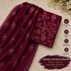 Bareeze Winter Karandi 3pc With Sonydarti Chiffon Duppata Mk - 45