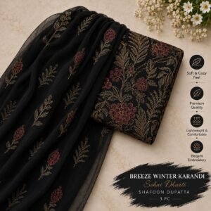 Bareeze Winter Karandi 3pc With Sonydarti Chiffon Duppata Mk - 46