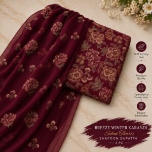 Bareeze Winter Karandi 3pc With Sonydarti Chiffon Duppata Mk - 49