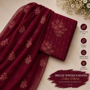 Bareeze Winter Karandi 3pc With Sonydarti Chiffon Duppata Mk - 50