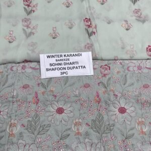 Bareeze Winter Karandi 3pc With Sonydarti Chiffon Duppata Mk - 19
