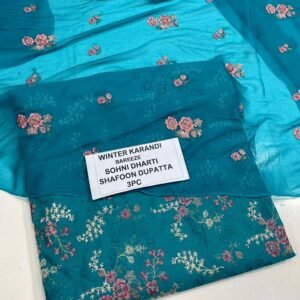Bareeze Winter Karandi 3pc With Sonydarti Chiffon Duppata Mk - 22