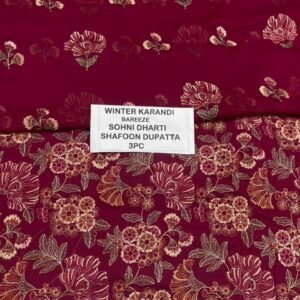 Bareeze Winter Karandi 3pc With Sonydarti Chiffon Duppata Mk - 23