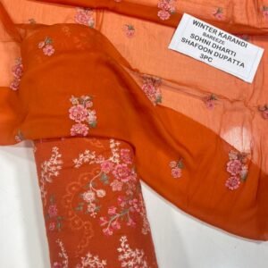Bareeze Winter Karandi 3pc With Sonydarti Chiffon Duppata Mk - 24