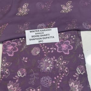 Bareeze Winter Karandi 3pc With Sonydarti Chiffon Duppata Mk - 39