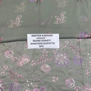 Bareeze Winter Karandi 3pc With Sonydarti Chiffon Duppata Mk - 40