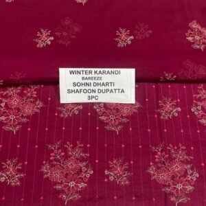 Bareeze Winter Karandi 3pc With Sonydarti Chiffon Duppata Mk - 43