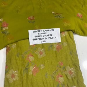 Bareeze Winter Karandi 3pc With Sonydarti Chiffon Duppata Mk - 103