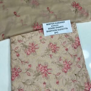 Bareeze Winter Karandi 3pc With Sonydarti Chiffon Duppata Mk - 108
