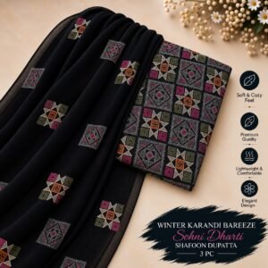 Bareeze Winter Karandi 3pc With Sonydarti Chiffon Duppata Mk - 116