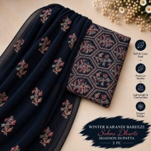 Bareeze Winter Karandi 3pc With Sonydarti Chiffon Duppata Mk - 117