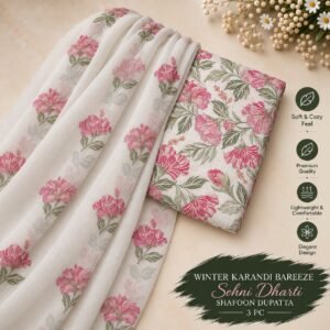 Bareeze Winter Karandi 3pc With Sonydarti Chiffon Duppata Mk - 119