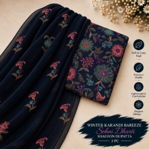 Bareeze Winter Karandi 3pc With Sonydarti Chiffon Duppata Mk - 120