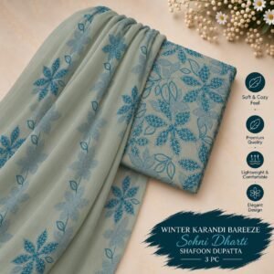 Bareeze Winter Karandi 3pc With Sonydarti Chiffon Duppata Mk - 121