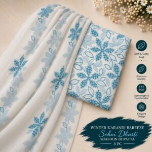 Bareeze Winter Karandi 3pc With Sonydarti Chiffon Duppata Mk - 122