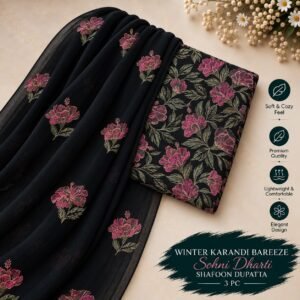 Bareeze Winter Karandi 3pc With Sonydarti Chiffon Duppata Mk - 123