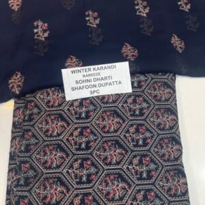 Bareeze Winter Karandi 3pc With Sonydarti Chiffon Duppata Mk - 136