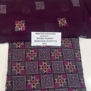 Bareeze Winter Karandi 3pc With Sonydarti Chiffon Duppata Mk - 139