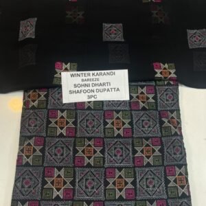 Bareeze Winter Karandi 3pc With Sonydarti Chiffon Duppata Mk - 142