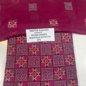 Bareeze Winter Karandi 3pc With Sonydarti Chiffon Duppata Mk - 141