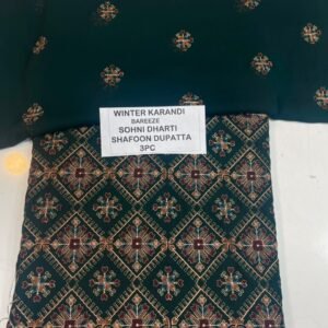 Bareeze Winter Karandi 3pc With Sonydarti Chiffon Duppata Mk - 143
