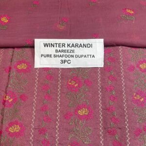 Bareeze Winter Karandi 3pc With Sonydarti Chiffon Duppata Mk - 146
