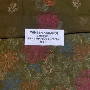 Bareeze Winter Karandi 3pc With Sonydarti Chiffon Duppata Mk - 162