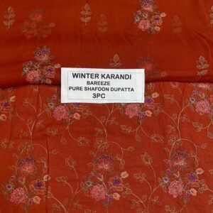 Bareeze Winter Karandi 3pc With Sonydarti Chiffon Duppata Mk - 163