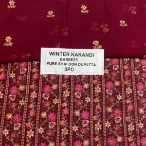 Bareeze Winter Karandi 3pc With Sonydarti Chiffon Duppata Mk - 169