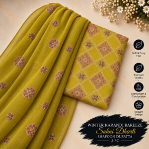 Bareeze Winter Karandi 3pc With Sonydarti Chiffon Duppata Mk - 186