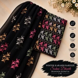Bareeze Winter Karandi 3pc With Sonydarti Chiffon Duppata Mk - 187