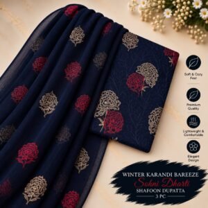 Bareeze Winter Karandi 3pc With Sonydarti Chiffon Duppata Mk - 188