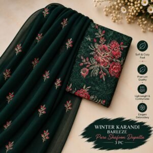 Bareeze Winter Karandi 3pc With Sonydarti Chiffon Duppata Mk - 190